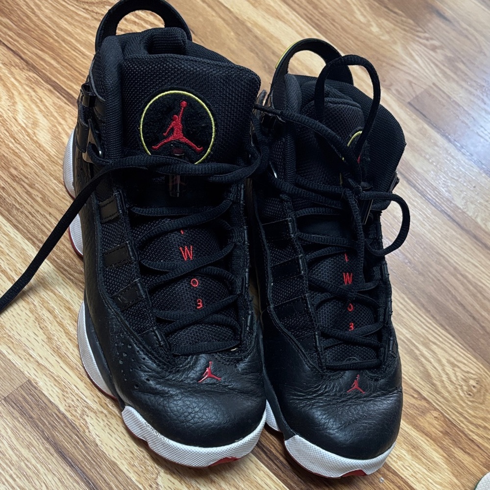 Jordan Kids Black and Red Sneakers